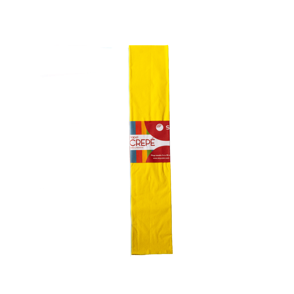 PAPEL CREPE SKYCOLOR 0.5 mts X 2 mts COLORES SURTIDOS x 10 hjs. AMARILLO